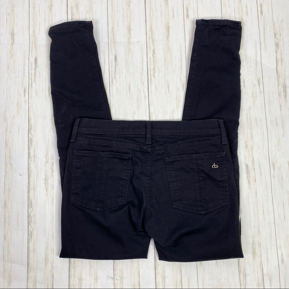Rag & Bone Black White Leather Piping Skinny Jeans - Picture 6 of 7